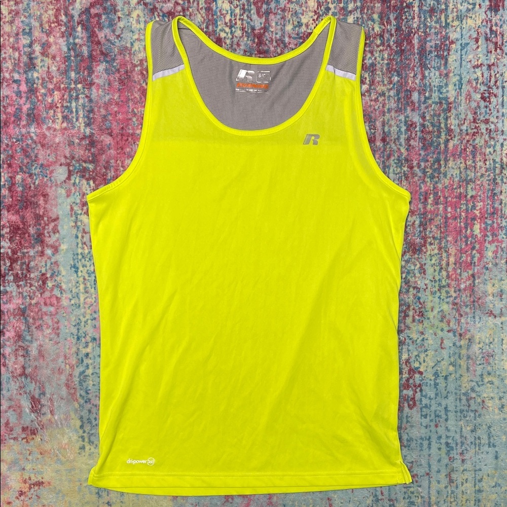 Russell Athletic Men's Neon Yellow Tank Top